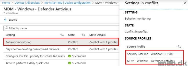 endpoint security assignment status conflict